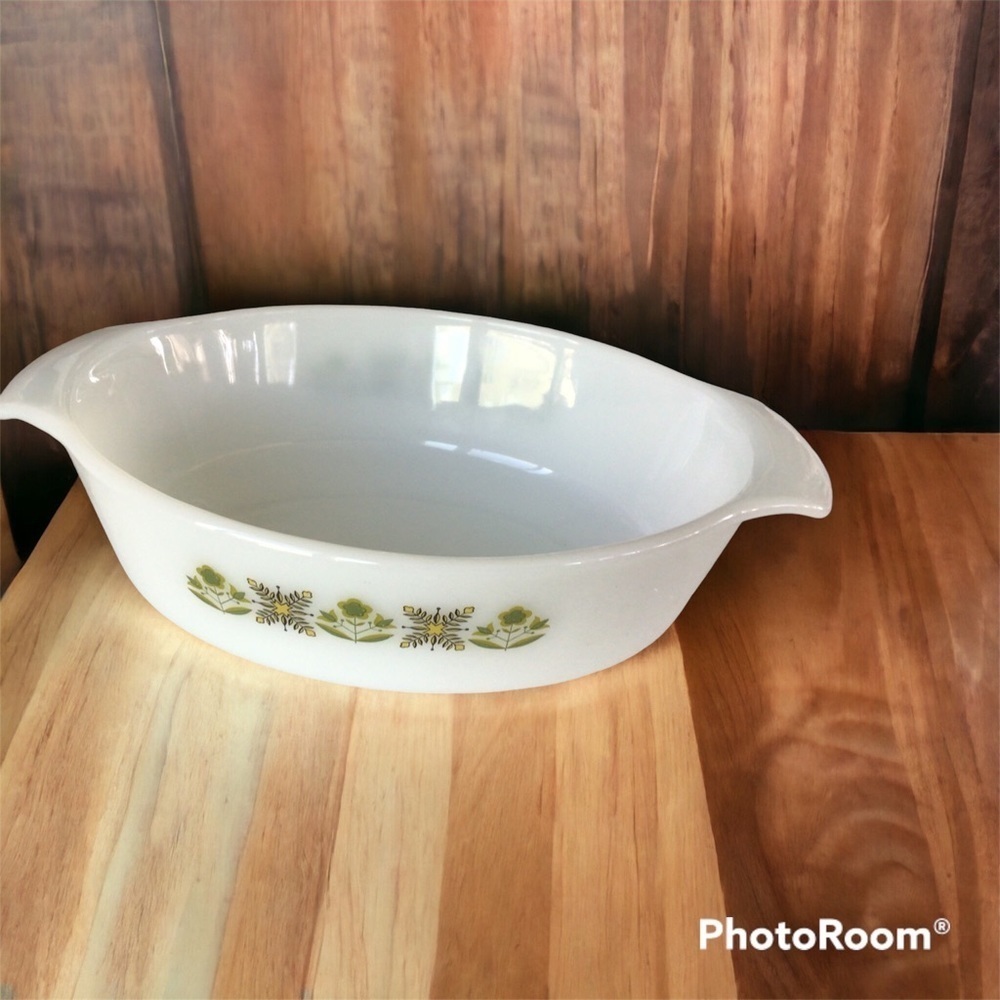 Vintage anchor fire king dish casserole